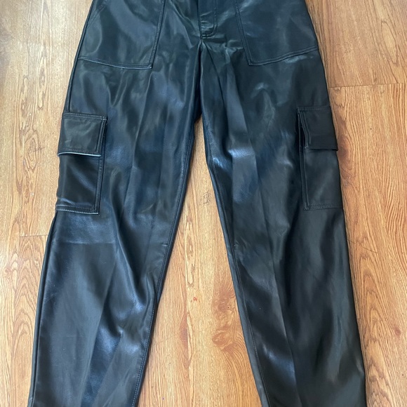 7 For All Mankind Faux Leather Cargo Pants - Picture 10 of 16